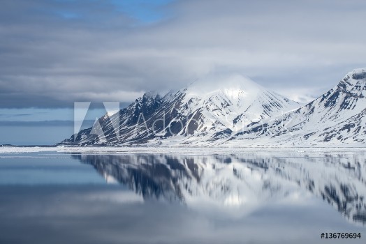 Picture of Mountain reflection with snow